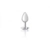 CHEEKY CHARMS HEART CLEAR IRIDESCENT SMALL SILVER PLUG