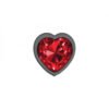 CHEEKY CHARMS HEART DEEP RED SMALL GUNMETAL BUTT PLUG
