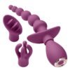 CLOUD 9 HEALTH & WELLNESS ANAL CLITORAL & NIPPLE MASSAGER KIT PLUM
