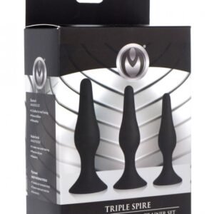 MASTER SERIES TRIPLE SPIRE TAPERED SILICONE ANAL TRAINER 3PC SET