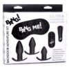 BANG! BACKDOOR ADVENTURE 3PC BUTT PLUG BULLET & BLINDFOLD KIT BLACK