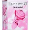 BOOTY SPARKS PINK ROSE GLASS SMALL ANAL PLUG