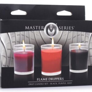 MASTER SERIES FLAME DRIPPERS CANDLE SET BLACK RED PURPLE