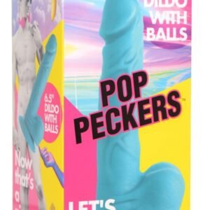 POP 6.5IN DILDO W/ BALLS BLUE