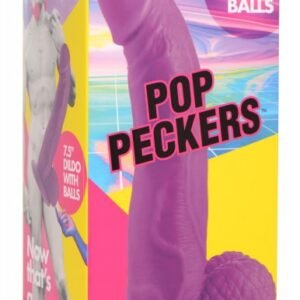 POP 7.5IN DILDO W/ BALLS PURPLE