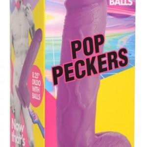POP 8.25IN DILDO W/ BALLS PURPLE