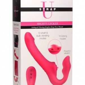 STRAP U LICKING & VIBRATING STRAPLESS STRAP-ON W/ REMOTE