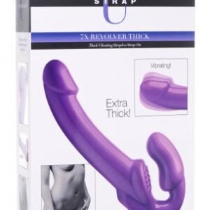 STRAP U 7X REVOLVER THICK VIBRATING STRAPLESS STRAP-ON PURPLE