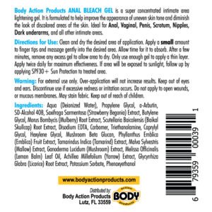 BODY ACTION ANAL BLEACH GEL 1 OZ BOTTLE