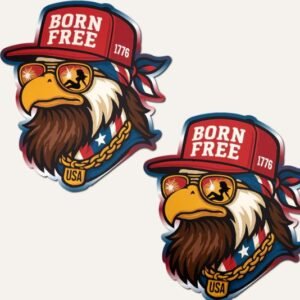 PASTEASE PATRIOTIC BORN FREE RED WHITE & BLUE A/GLORY NIPPL