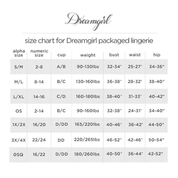 dreamgirlsizechart