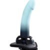DUO SILICONE DILDO (NON VIBRATING) WITH HARNESS TURQUOISE/BLACK