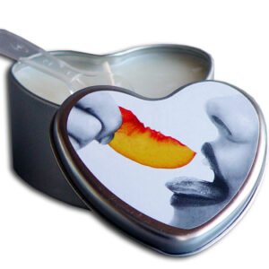 CANDLE 3-IN-1 HEART EDIBLE PEACH 4.7 OZ