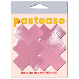 PASTEASE PETITE PLUS X FAUX LATEX BABY PINK CROSSES
