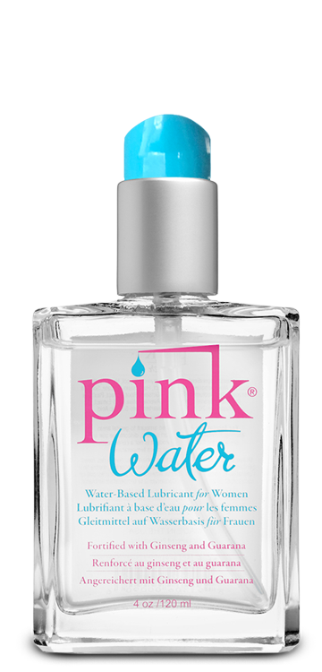 pinkwaterlubricant4ozglassbottle