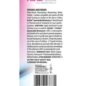 PRE PAIR SPERMICIDAL LUBE 4.5 OZ WATER BASED
