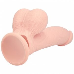 REALROCK RECHARGEABLE DUAL LAYERED VIBRATING CURVED 8IN W/BALLS