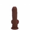 REALROCK RECHARGEABLE DUAL LAYERED VIBRATING CURVED 6IN W/BALLS BROWN