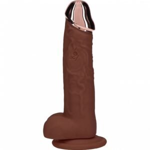 REALROCK WIRELESS RECHARGEABLE METALHEAD REGULAR STRAIGHT 8IN W/BALLS BROWN
