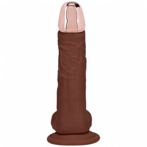 REALROCK WIRELESS RECHARGEABLE METALHEAD REGULAR STRAIGHT 7IN W/BALLS BROWN