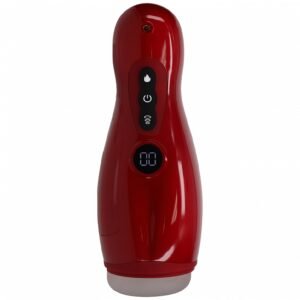 PUMPED VIRTUO MASTURBATOR SUCTION VIBRATION PHONE ATTACHMENT METALLIC RED