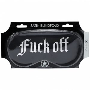 OUCH FUCK OFF PRINTED MASK SATIN BLACK
