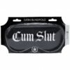 OUCH CUM SLUT PRINTED MASK SATIN BLACK