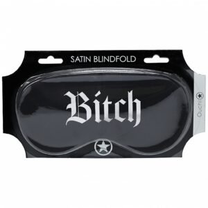 OUCH BITCH PRINTED MASK SATIN BLACK