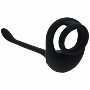 LEVELZ DUAL MOTOR SILICONE COCK RING W/ PROSTATE STIMULAT BLACK