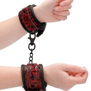 OUCH! LUXURY HAND CUFFS BURGUNDY