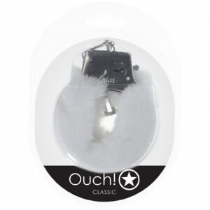 OUCH! CLASSIC FLUFFY HANDCUFFS WHITE
