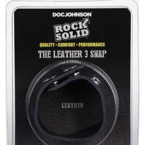 ROCK SOLID LEATHER 3 SNAP BLACK