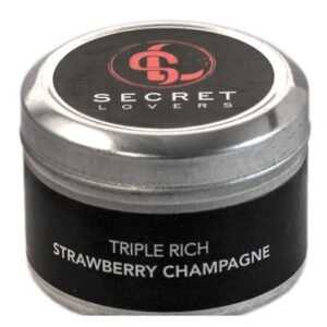 SECRET LOVERS STRAWBERRY CHAMPAGNE MINI EDIBLE MASSAGE CANDLE 1OZ