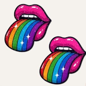 PASTEASE TASTE THE RAINBOW SPARKLING TONGUE OUT BREAST