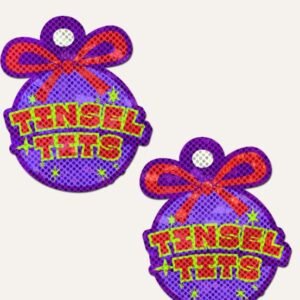 PASTEASE TINSEL HOLIDAY ORNAMENT ON DISCO GLITTER/PUR