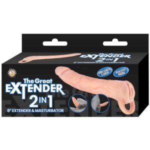 GREAT EXTENDER 8 2 IN 1 WHITE EXTENDER & MASTURBATOR "