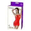 RHINESTONE STRAPLESS DRESS RED