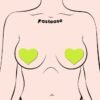 PASTEASE HEARTS GLOW IN THE DARK NEON YELLOW
